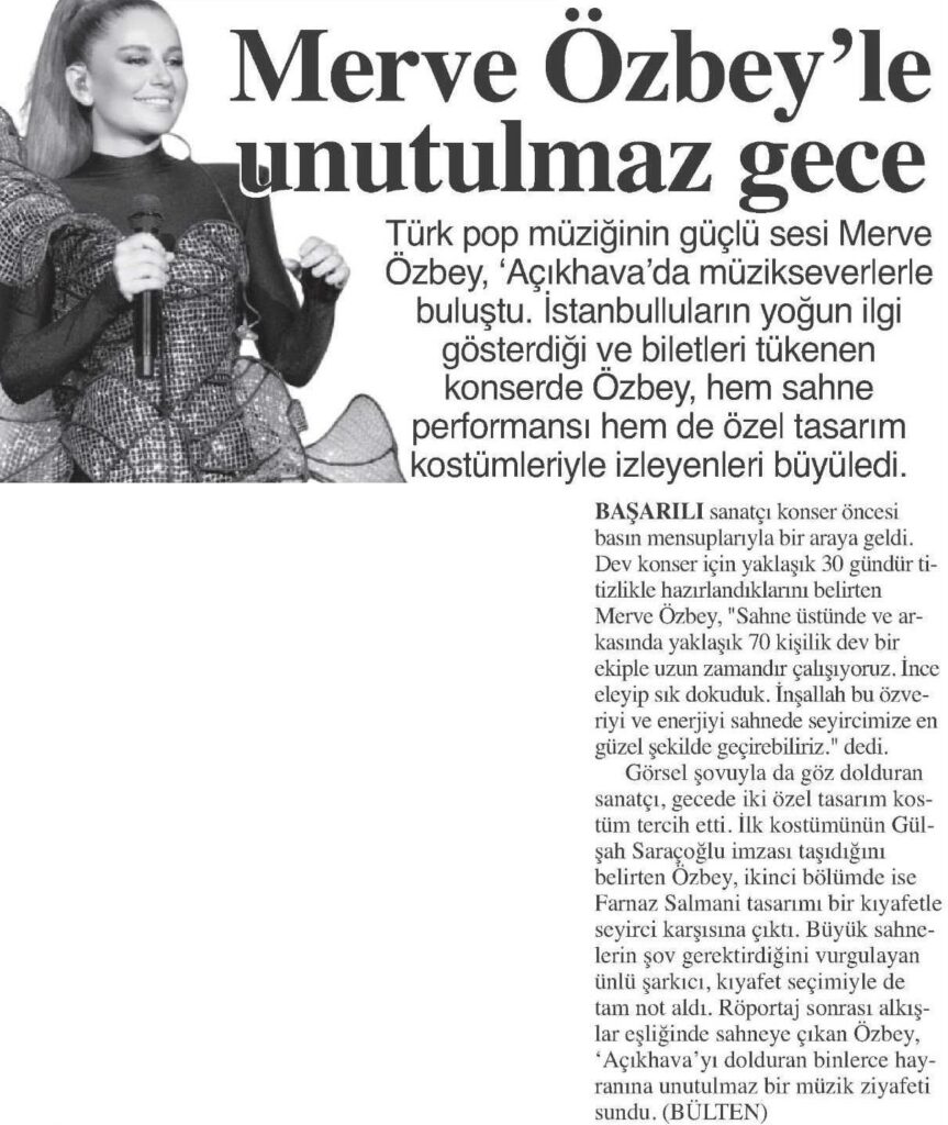 Merve Özbey'le unutulmaz gece